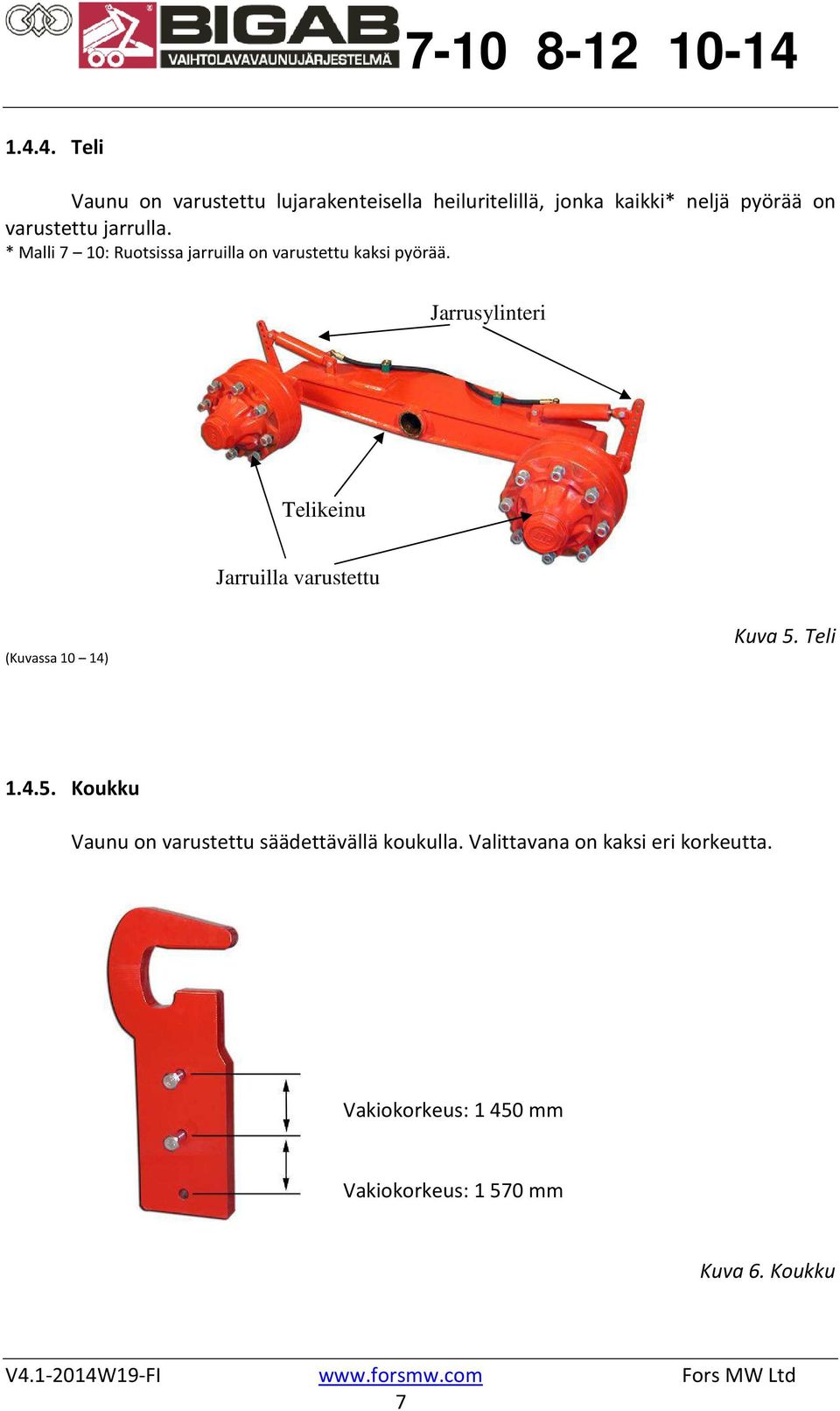 Jarrusylinteri Telikeinu Jarruilla varustettu (Kuvassa 10 14) Kuva 5.