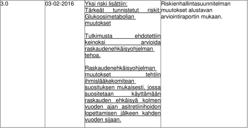 muutokset Tutkimusta ehdotettiin keinoksi arvioida raskaudenehkäisyohjelman tehoa.