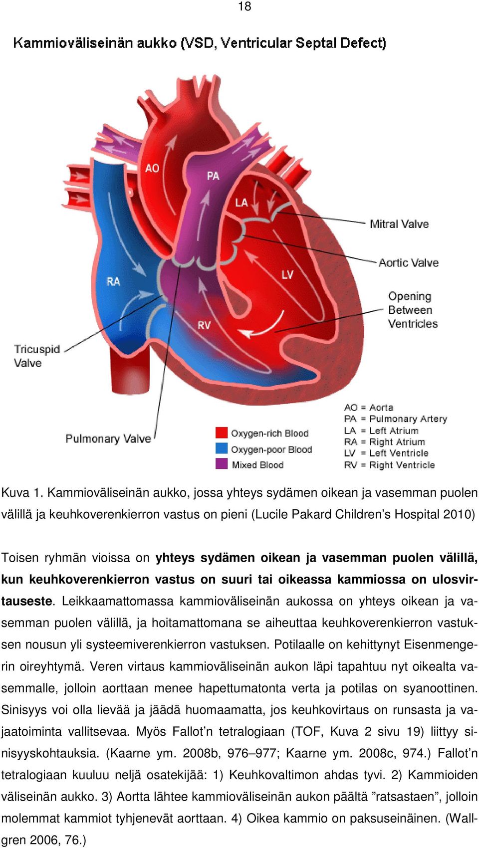 oikean ja vasemman puolen välillä, kun keuhkoverenkierron vastus on suuri tai oikeassa kammiossa on ulosvirtauseste.