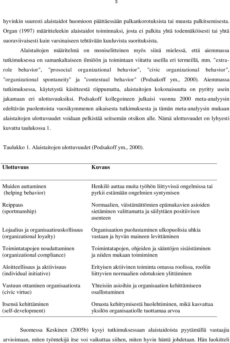 Alaistaitojen määritelmä on moniselitteinen myös siinä mielessä, että aiemmassa tutkimuksessa on samankaltaiseen ilmiöön ja toimintaan viitattu useilla eri termeillä, mm.