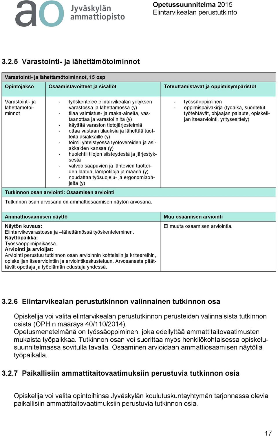 tilauksia ja lähettää tuotteita asiakkaille (y) - toimii yhteistyössä työtovereiden ja asiakkaiden kanssa (y) - huolehtii tilojen siisteydestä ja järjestyksestä - valvoo saapuvien ja lähtevien