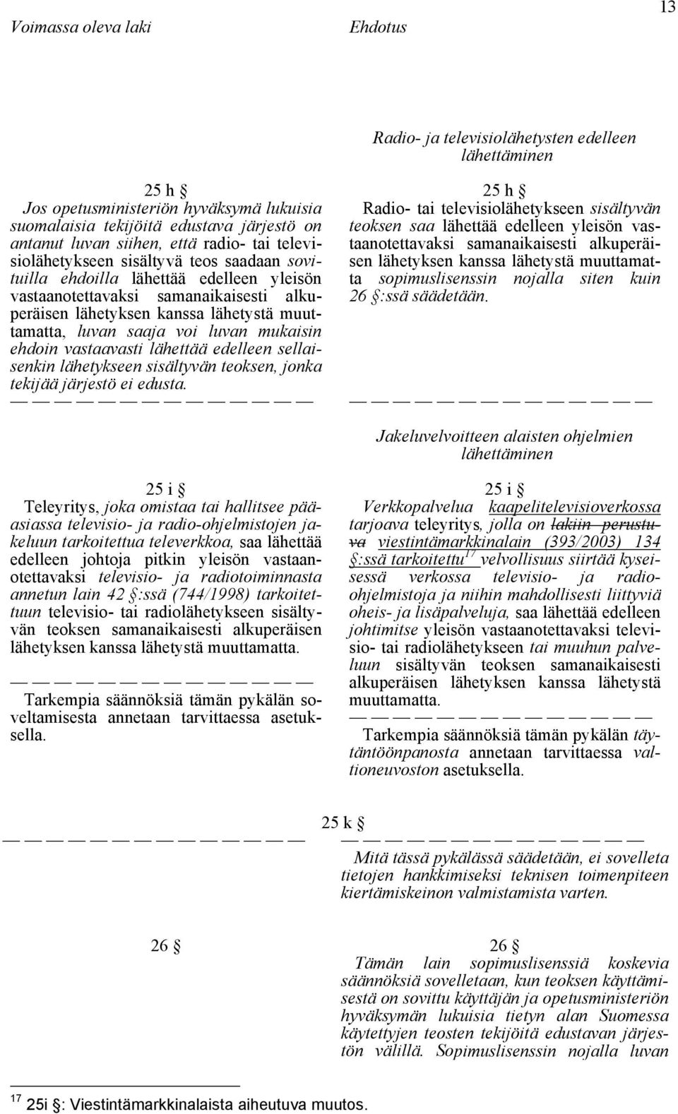 luvan mukaisin ehdoin vastaavasti lähettää edelleen sellaisenkin lähetykseen sisältyvän teoksen, jonka tekijää järjestö ei edusta.
