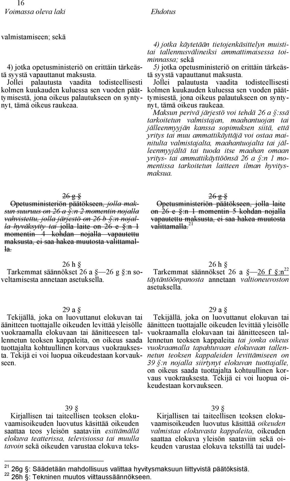 4) jotka käytetään tietojenkäsittelyn muistitai tallennusvälineiksi ammattimaisessa toiminnassa; sekä 5) jotka opetusministeriö on erittäin tärkeästä syystä vapauttanut maksusta.