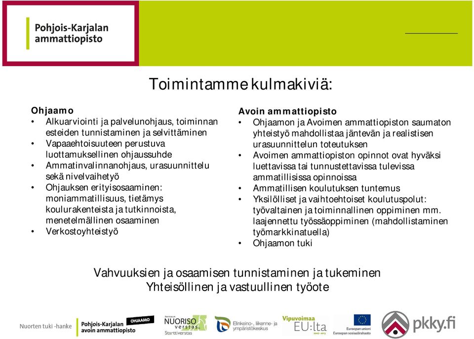 Avoimen ammattiopiston saumaton yhteistyö mahdollistaa jäntevän ja realistisen urasuunnittelun toteutuksen Avoimen ammattiopiston opinnot ovat hyväksi luettavissa tai tunnustettavissa tulevissa