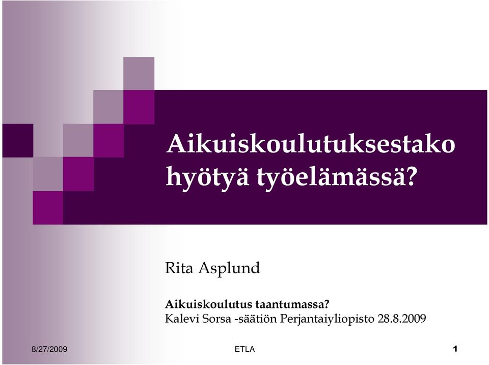 Rita Asplund Aikuiskoulutus