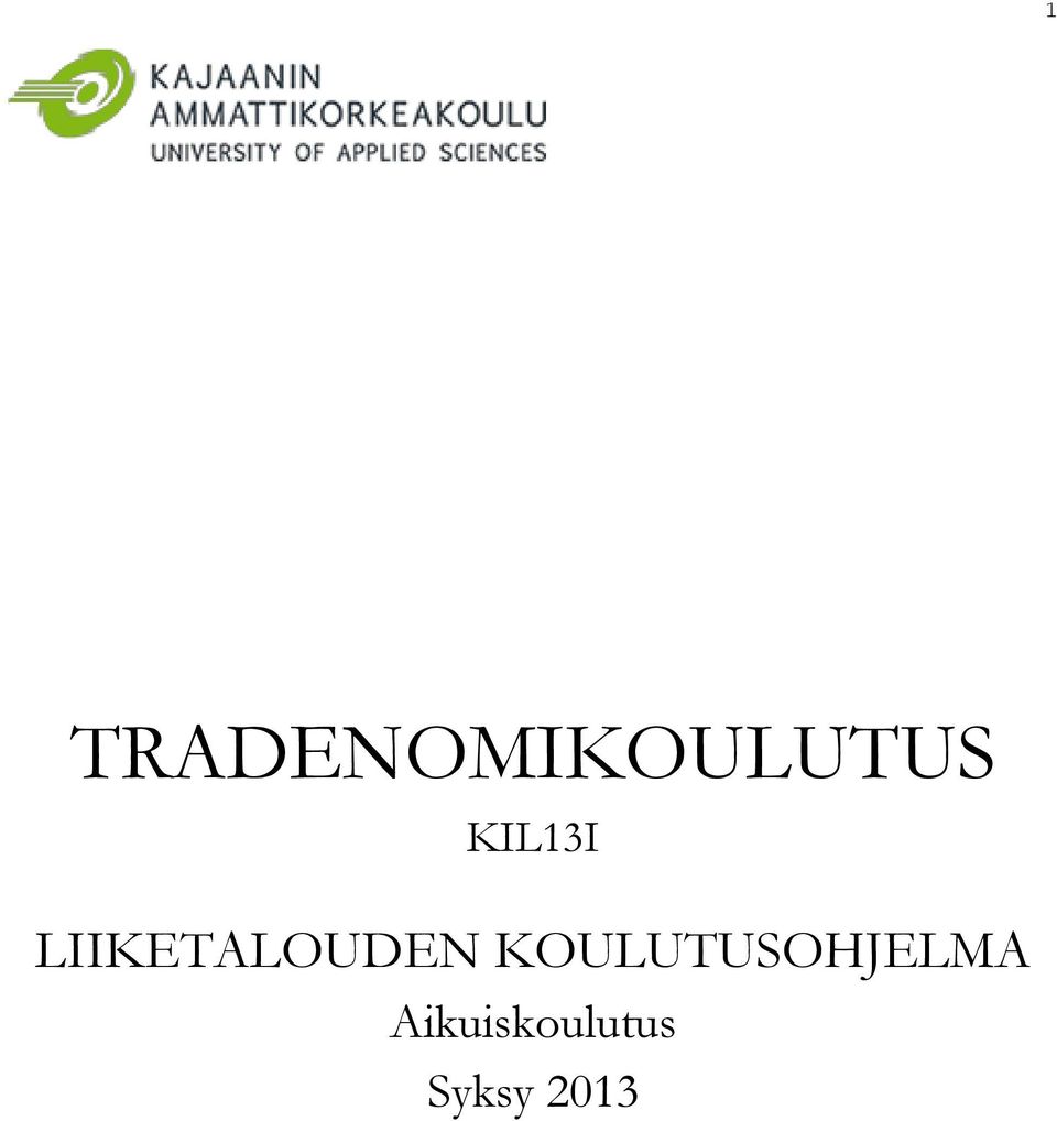 KOULUTUSOHJELMA