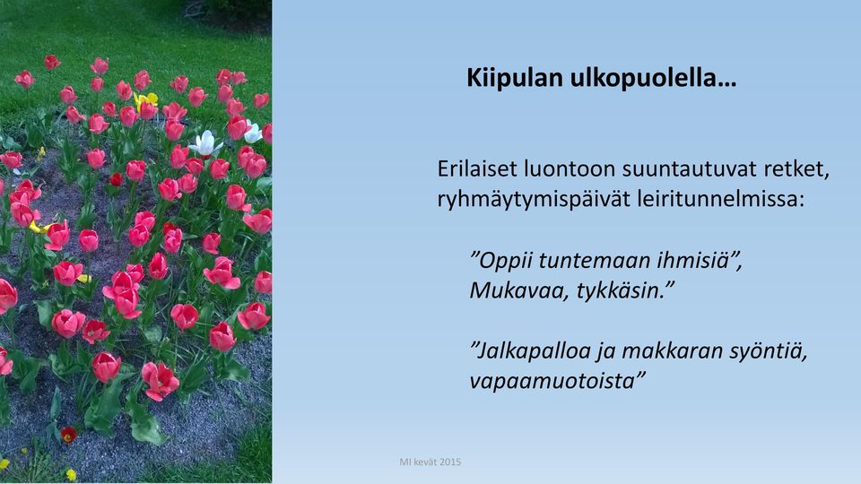 leiritunnelmissa: Oppii tuntemaan ihmisiä,