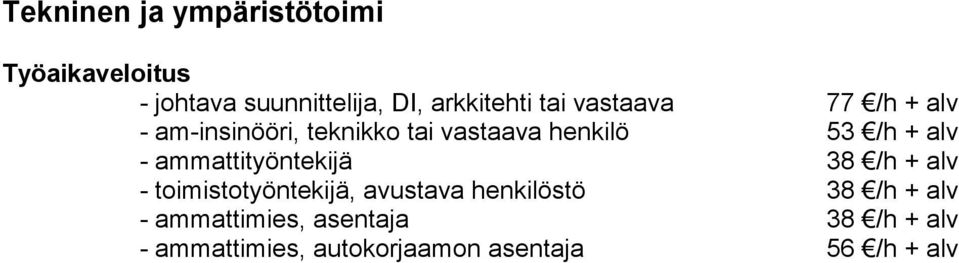 ammattityöntekijä 38 /h + alv - toimistotyöntekijä, avustava henkilöstö 38 /h + alv