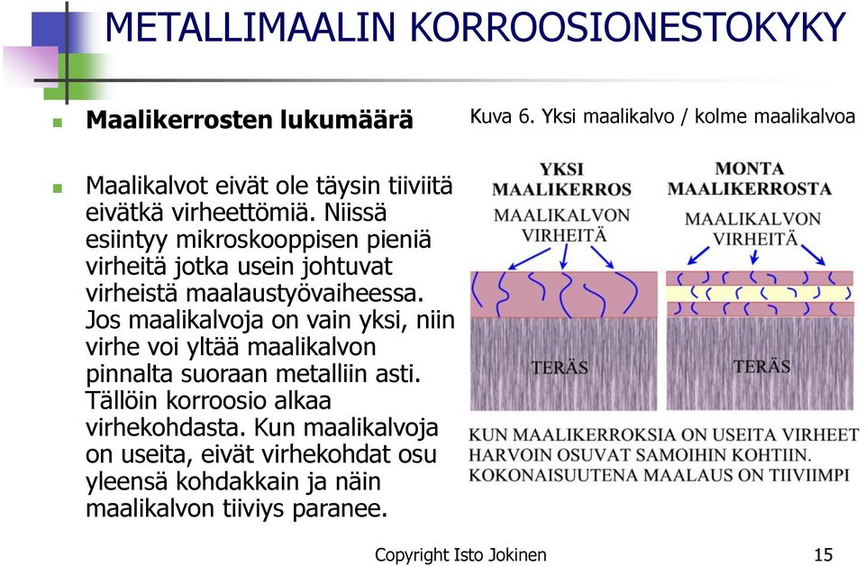 Niissä esiintyy mikroskooppisen pieniä virheitä jotka usein johtuvat virheistä maalaustyövaiheessa.