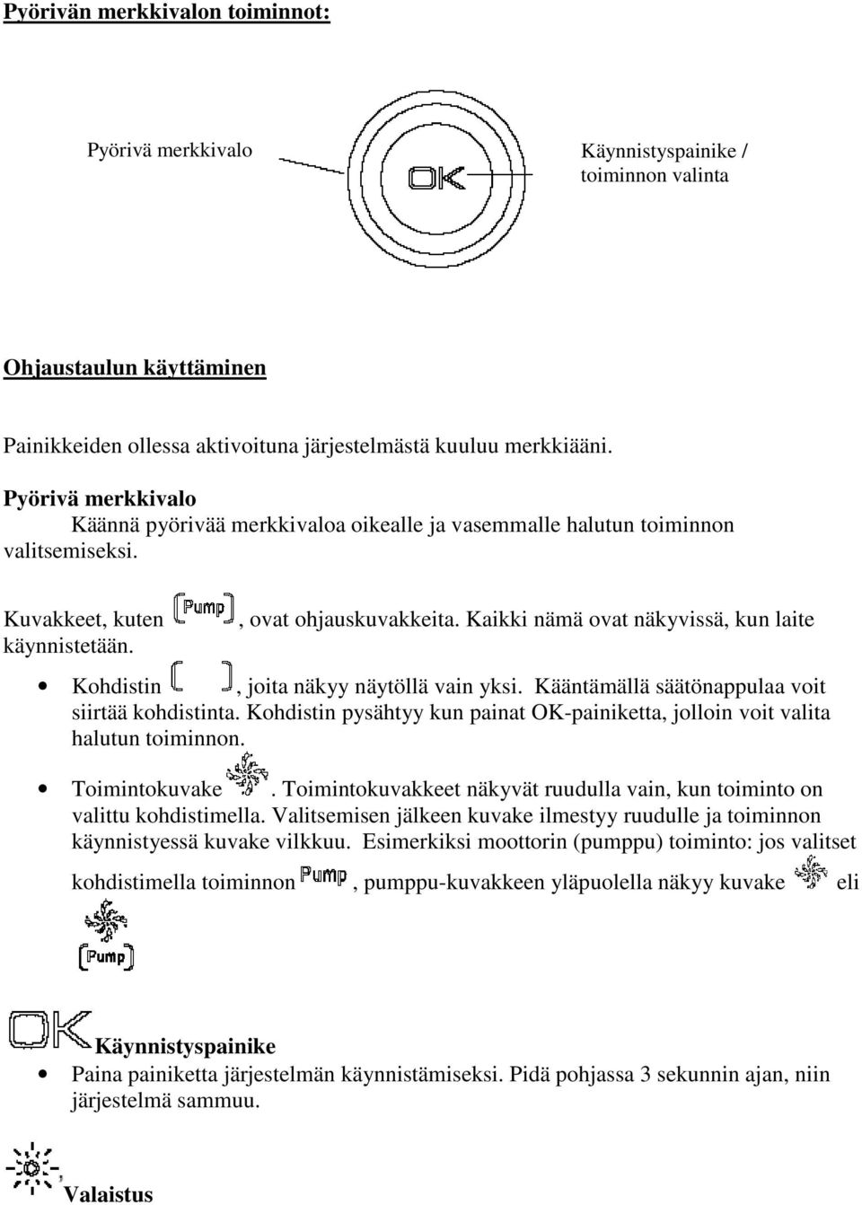 Kaikki nämä ovat näkyvissä, kun laite Kohdistin, joita näkyy näytöllä vain yksi. Kääntämällä säätönappulaa voit siirtää kohdistinta.