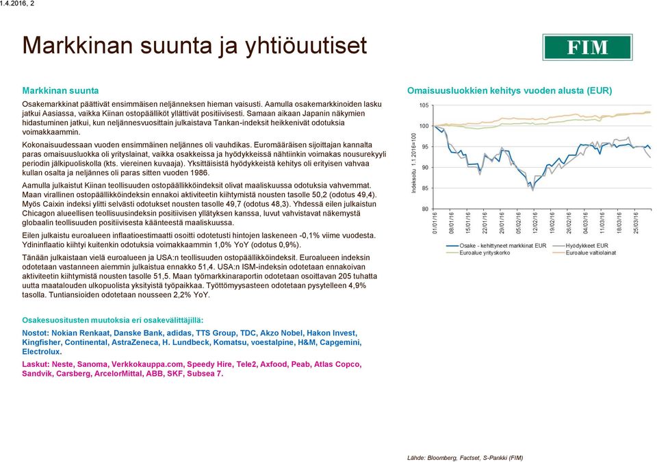 Samaan aikaan Japanin näkymien hidastuminen jatkui, kun neljännesvuosittain julkaistava Tankan-indeksit heikkenivät odotuksia voimakkaammin.