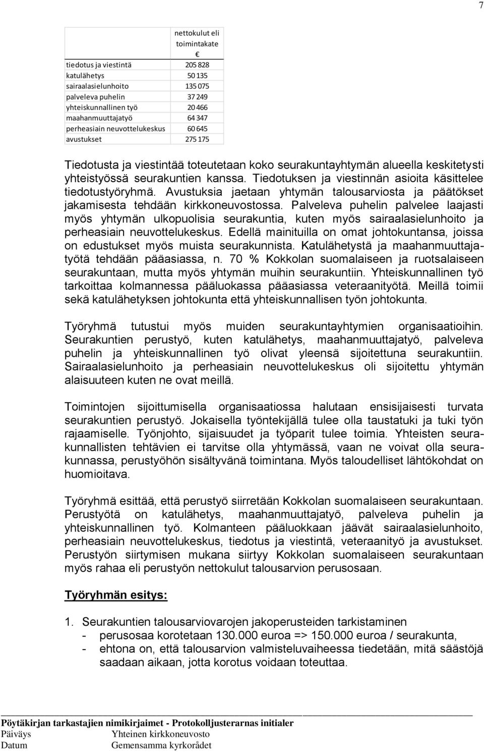 Tiedotuksen ja viestinnän asioita käsittelee tiedotustyöryhmä. Avustuksia jaetaan yhtymän talousarviosta ja päätökset jakamisesta tehdään kirkkoneuvostossa.