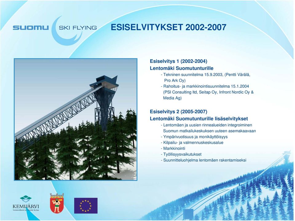 .1.2004 (PSI Consulting ltd, Seitap Oy, Infront Nordic Oy & Media Ag) Esiselvitys 2 (2005-2007) Lentomäki Suomutunturille lisäselvitykset -