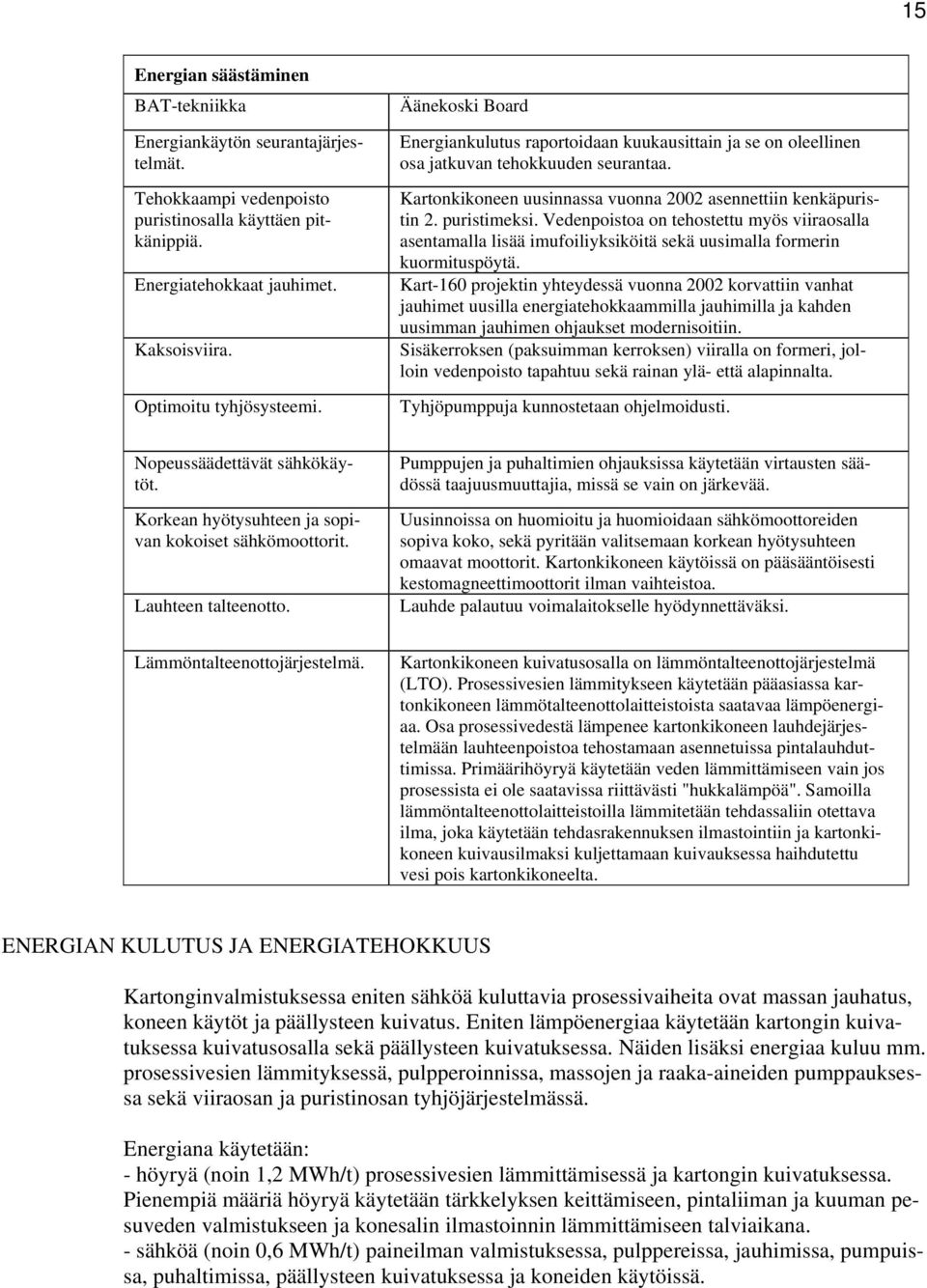 Kartonkikoneen uusinnassa vuonna 2002 asennettiin kenkäpuristin 2. puristimeksi. Vedenpoistoa on tehostettu myös viiraosalla asentamalla lisää imufoiliyksiköitä sekä uusimalla formerin kuormituspöytä.