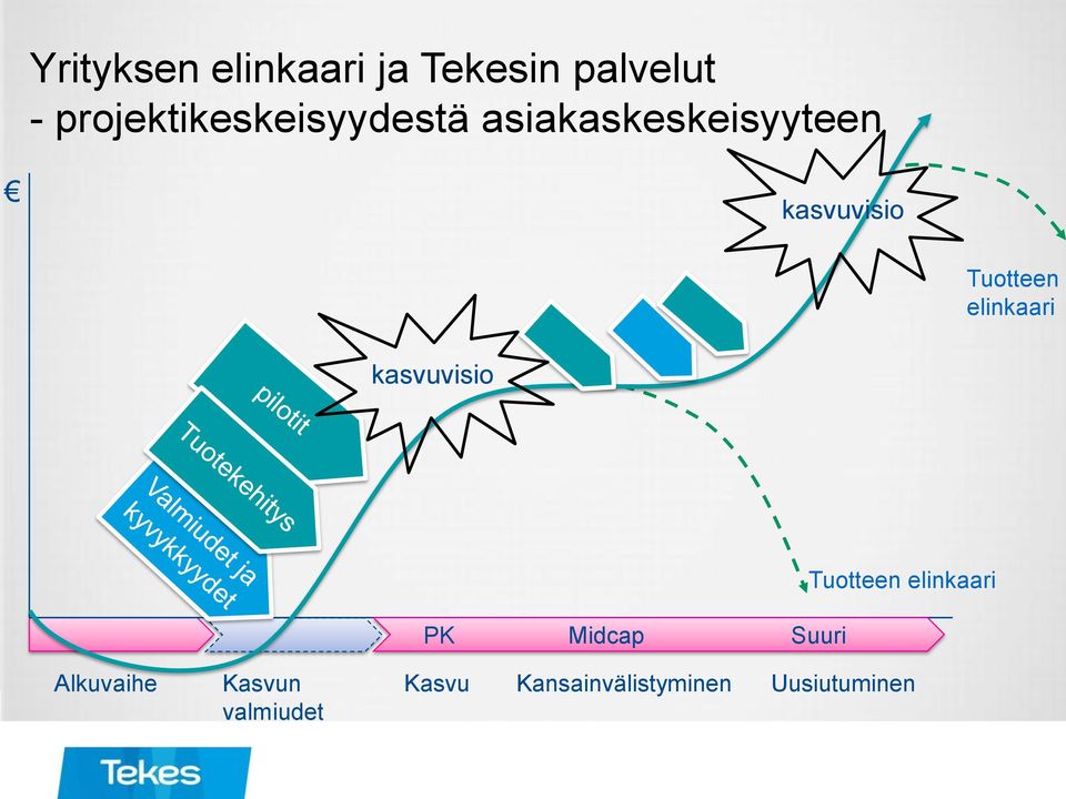 Tuotteen elinkaari kasvuvisio Alkuvaihe Kasvun valmiudet