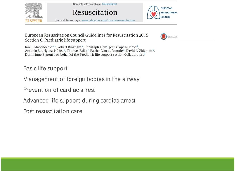 of cardiac arrest Advanced life support