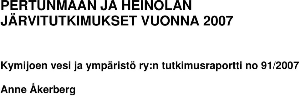 Kymijoen vesi ja ympäristö