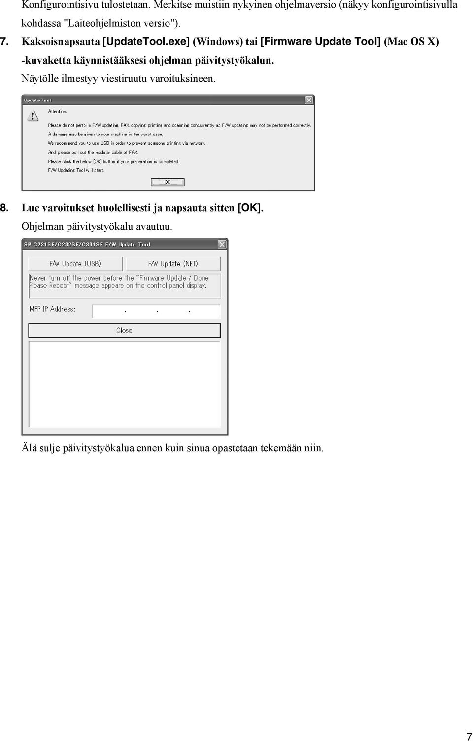 Kaksoisnapsauta [UpdateTool.