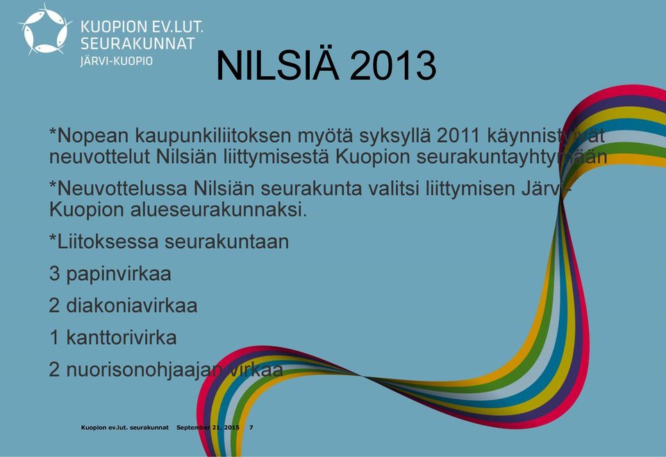 liittymisen Järvi- Kuopion alueseurakunnaksi.