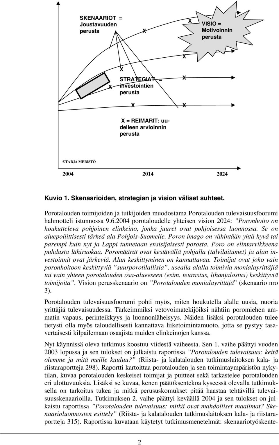 2004 porotaloudelle yhteisen vision 2024: Poronhoito on houkutteleva pohjoinen elinkeino, jonka juuret ovat pohjoisessa luonnossa. Se on aluepoliittisesti tärkeä ala Pohjois-Suomelle.