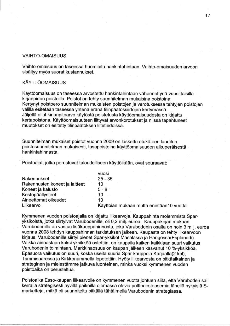 Kertynyt postoero suunntelman mukasten postojen javerotuksessa tehtyjen postojen välllä estetään taseessa yhtenä eränä tlnpäätössrtojen kertymässä.