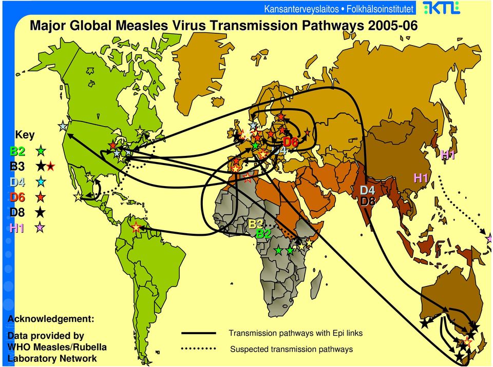 Acknowledgement: Data provided by WHO Measles/Rubella