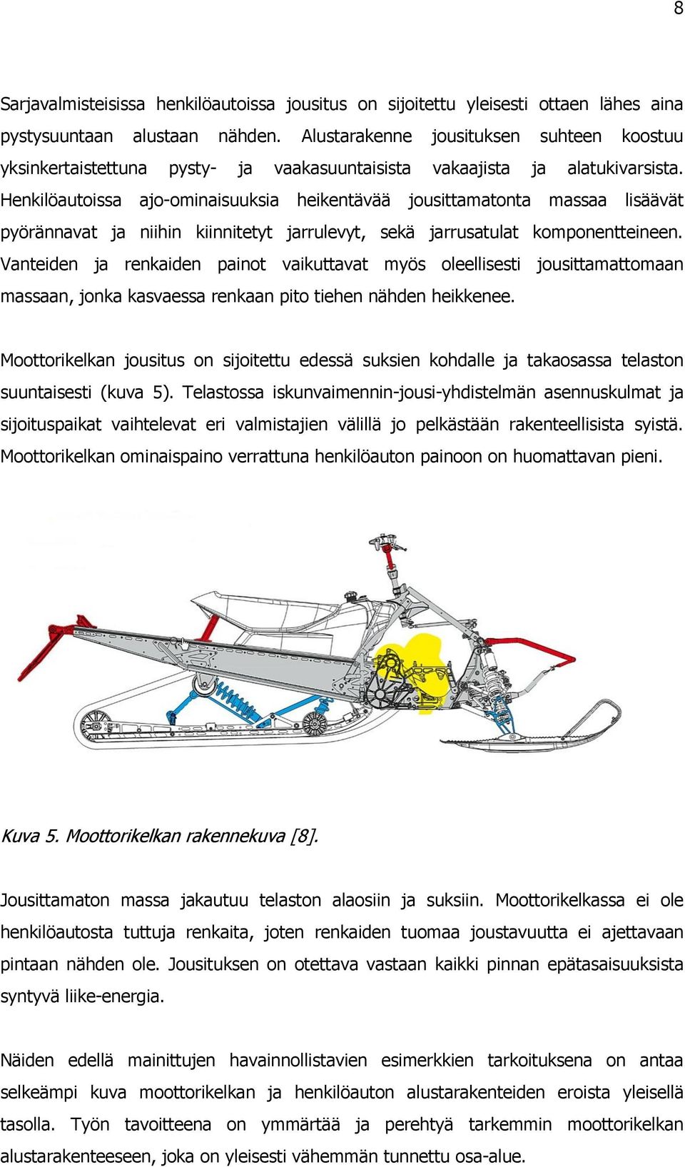 Henkilöautoissa ajo-ominaisuuksia heikentävää jousittamatonta massaa lisäävät pyörännavat ja niihin kiinnitetyt jarrulevyt, sekä jarrusatulat komponentteineen.