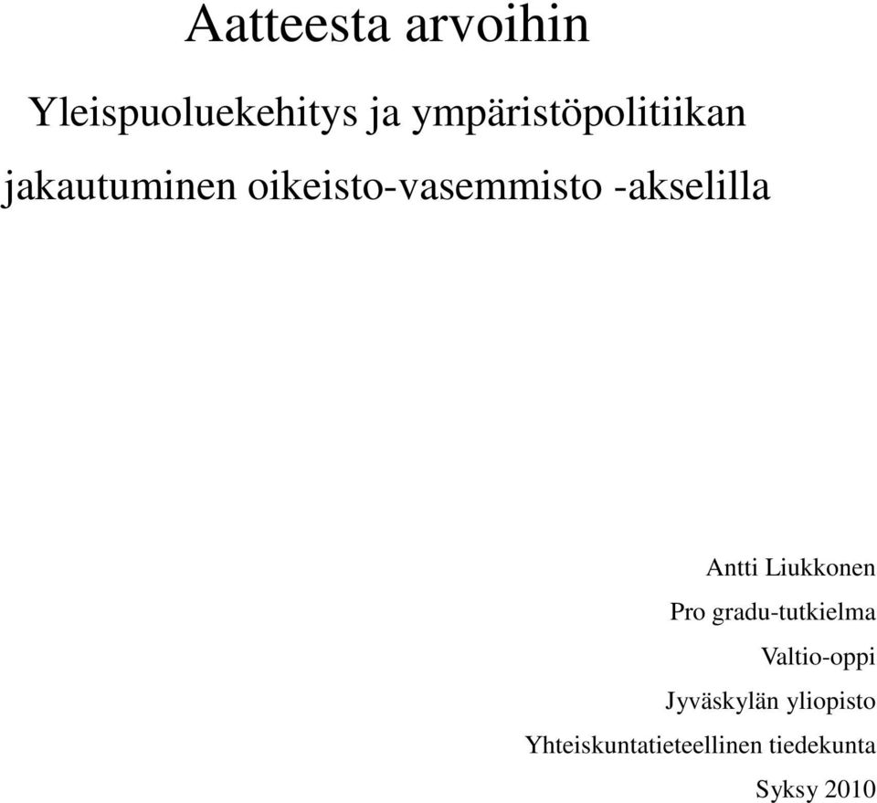 -akselilla Antti Liukkonen Pro gradu-tutkielma