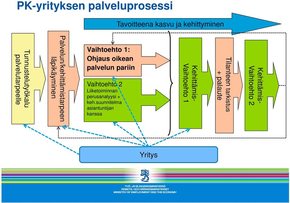 palvelun pariin Vaihtoehto 2 Liiketoiminnan perusanalyysi + keh.