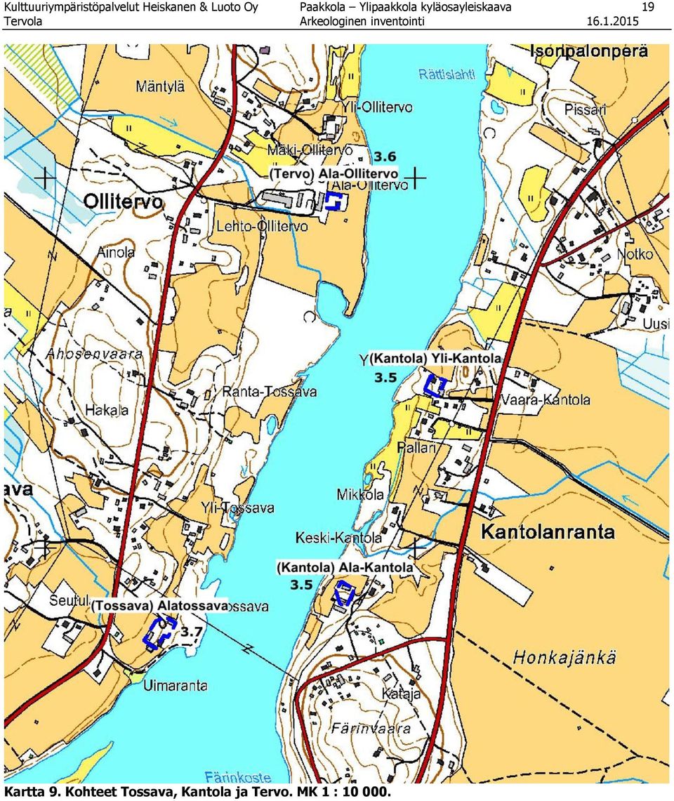kyläosayleiskaava 19 Kartta 9.