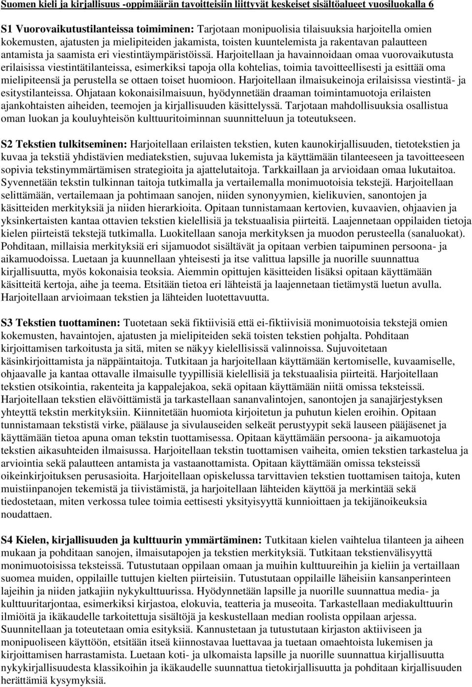 Harjoitellaan ja havainnoidaan omaa vuorovaikutusta erilaisissa viestintätilanteissa, esimerkiksi tapoja olla kohtelias, toimia tavoitteellisesti ja esittää oma mielipiteensä ja perustella se ottaen