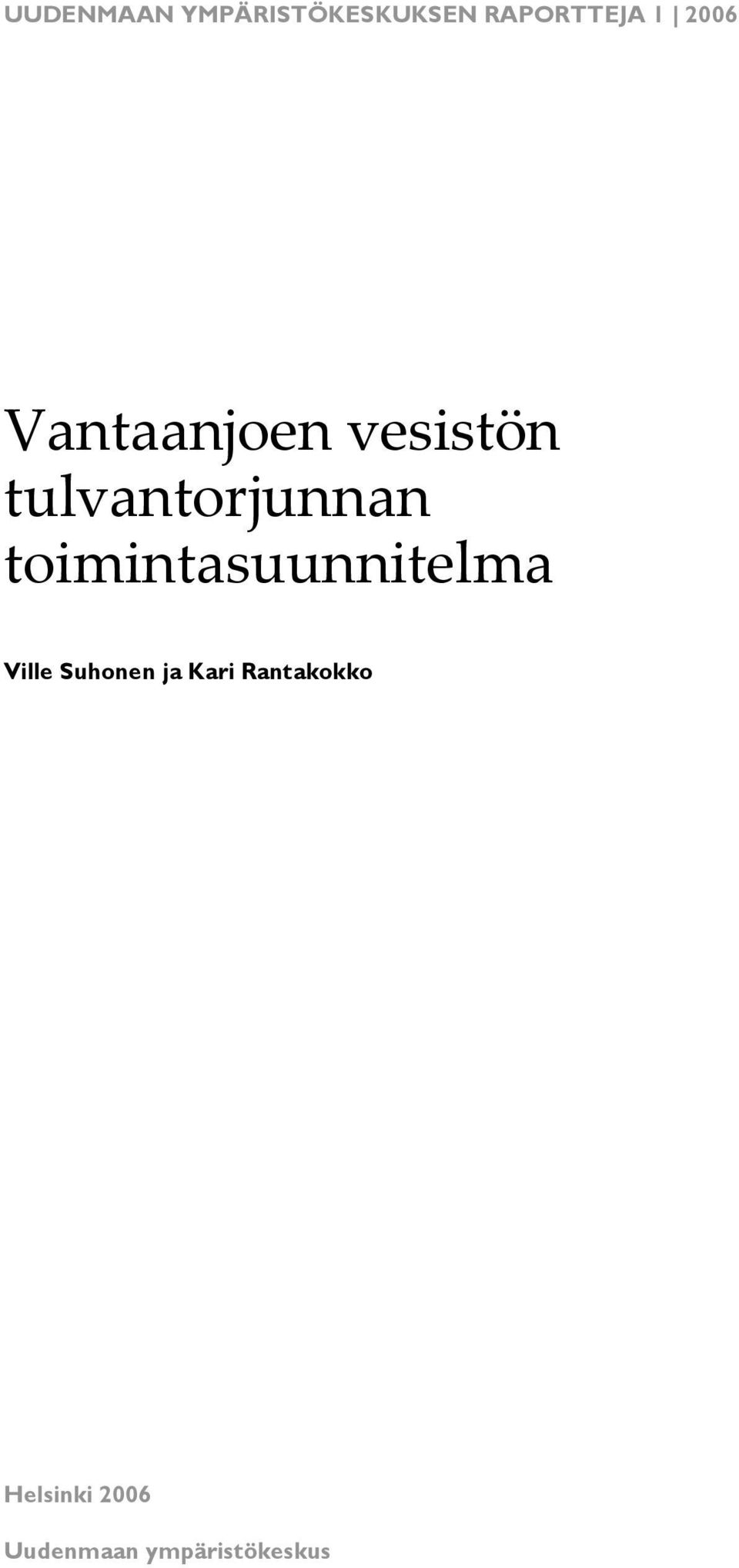 toimintasuunnitelma Ville Suhonen ja Kari