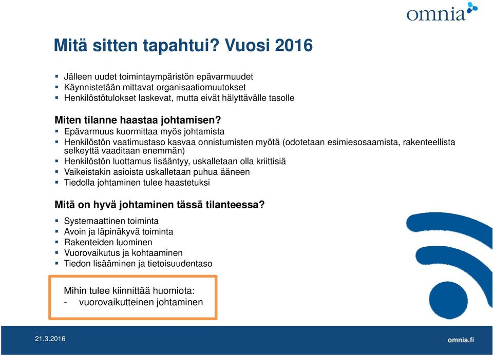 johtamisen?