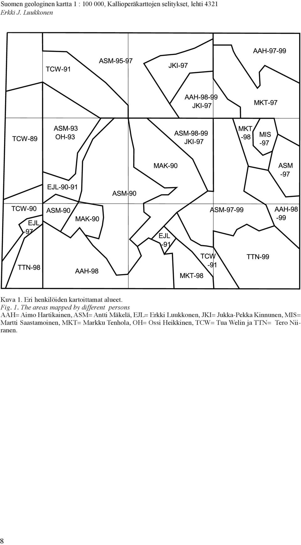 The areas mapped by different persons AAH= Aimo Hartikainen, ASM= Antti