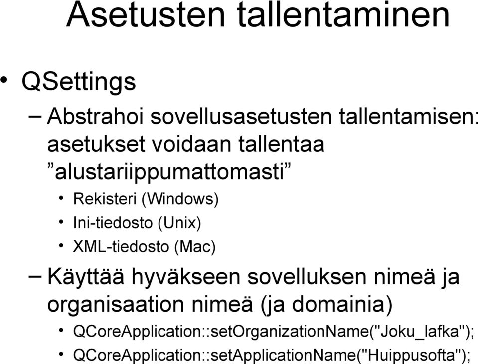 XML-tiedosto (Mac) Käyttää hyväkseen sovelluksen nimeä ja organisaation nimeä (ja domainia)