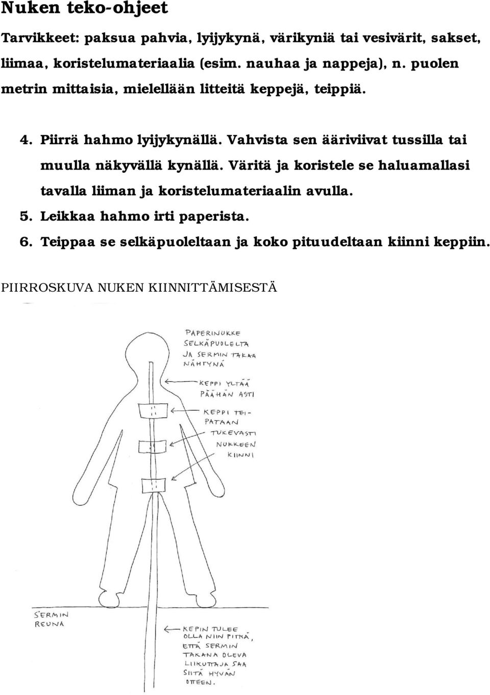 Vahvista sen ääriviivat tussilla tai muulla näkyvällä kynällä.