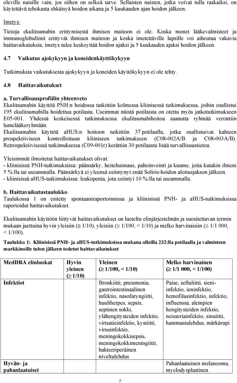 Koska monet lääkevalmisteet ja immunoglobuliinit erittyvät ihmisen maitoon ja koska imetettäville lapsille voi aiheutua vakavia haittavaikutuksia, imetys tulee keskeyttää hoidon ajaksi ja 5 kuukauden