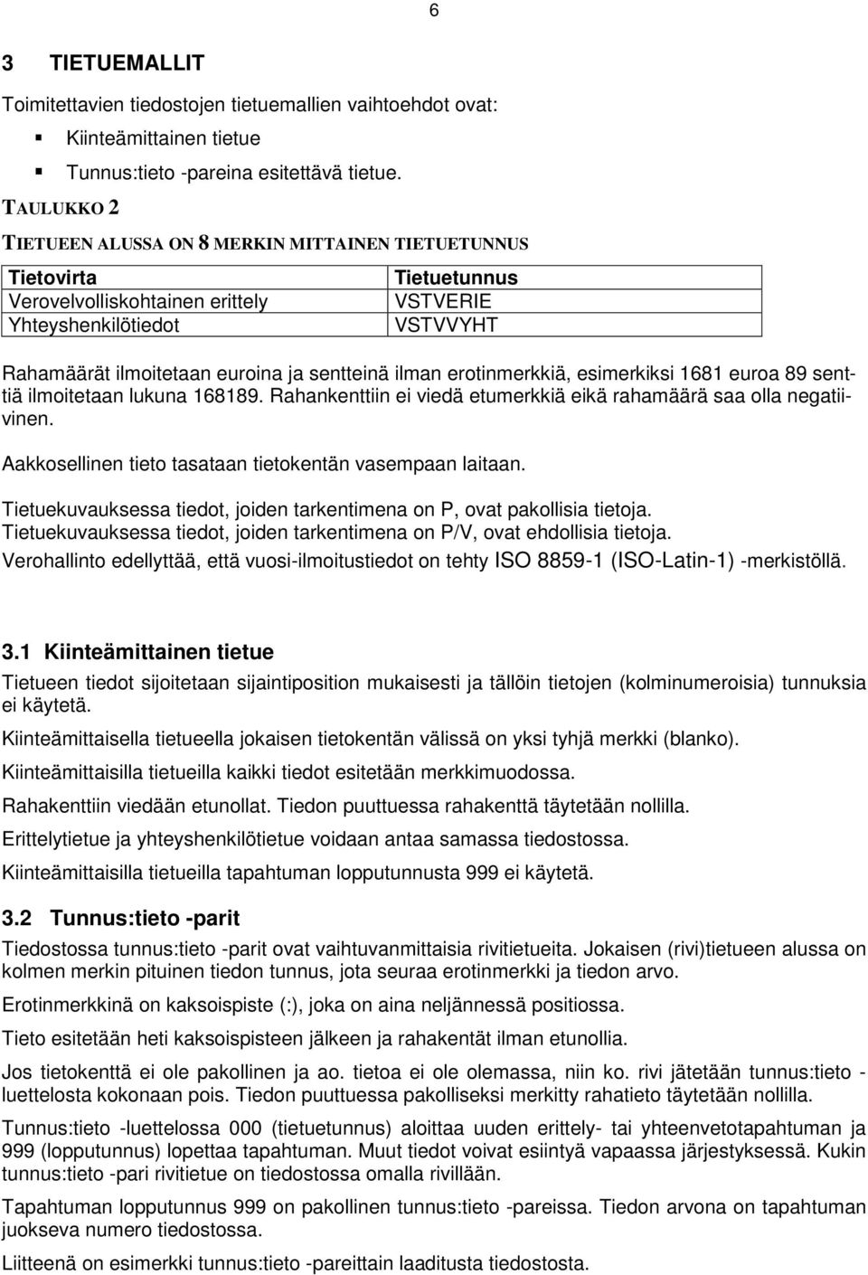 ilman erotinmerkkiä, esimerkiksi 1681 euroa 89 senttiä ilmoitetaan lukuna 168189. Rahankenttiin ei viedä etumerkkiä eikä rahamäärä saa olla negatiivinen.