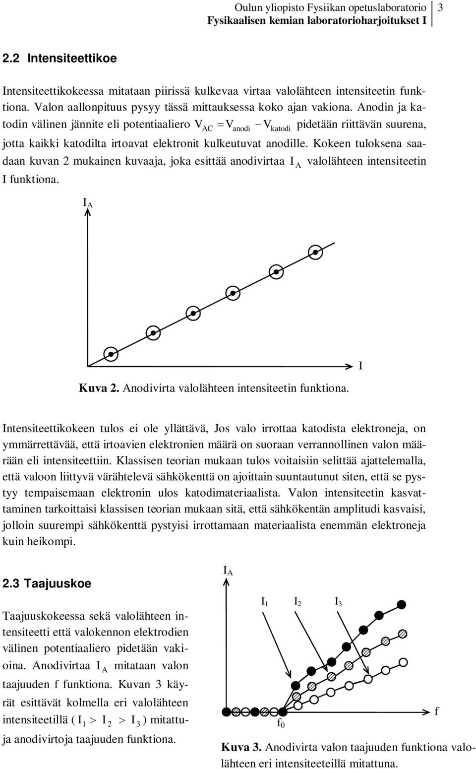 Anodin ja katodin välinen jännite eli potentiaaliero V V pidetään riittävän suurena, AC anodi V katodi jotta kaikki katodilta irtoavat elektronit kulkeutuvat anodille.