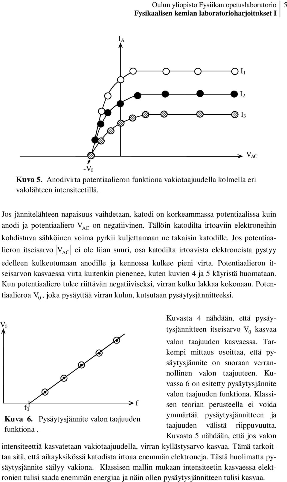 Tällöin katodilta irtoaviin elektroneihin kohdistuva sähköinen voima pyrkii kuljettamaan ne takaisin katodille.