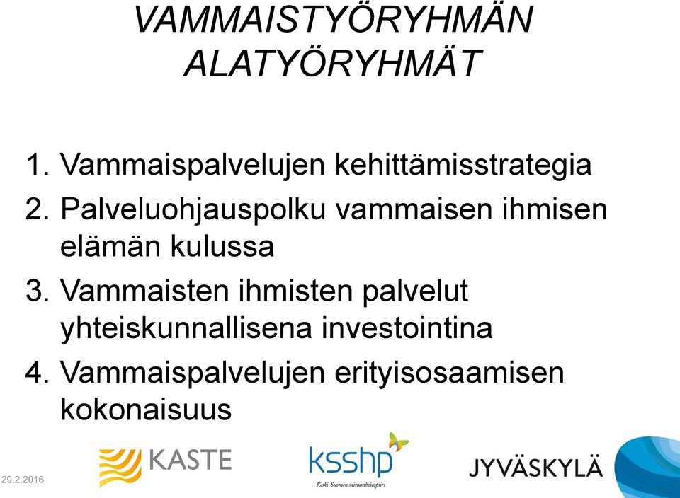 Palveluohjauspolku vammaisen ihmisen elämän kulussa 3.