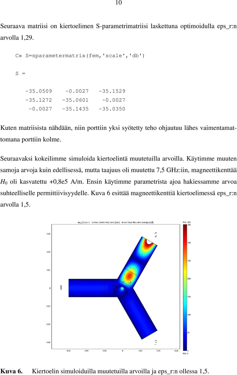 Seuraavaksi kokeilimme simuloida kiertoelintä muutetuilla arvoilla.