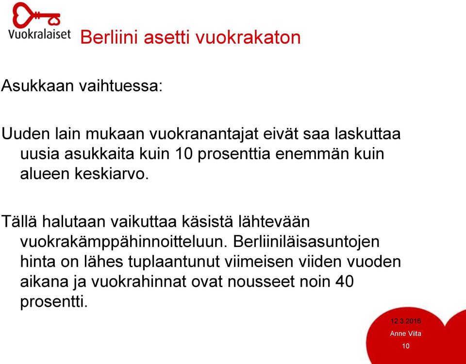 Tällä halutaan vaikuttaa käsistä lähtevään vuokrakämppähinnoitteluun.