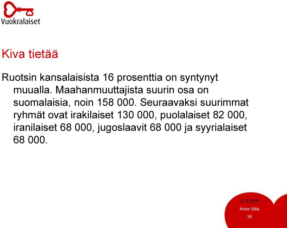 Seuraavaksi suurimmat ryhmät ovat irakilaiset 130 000, puolalaiset