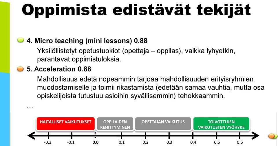 88 Mahdollisuus edetä nopeammin tarjoaa mahdollisuuden erityisryhmien muodostamiselle ja toimii rikastamista (edetään samaa