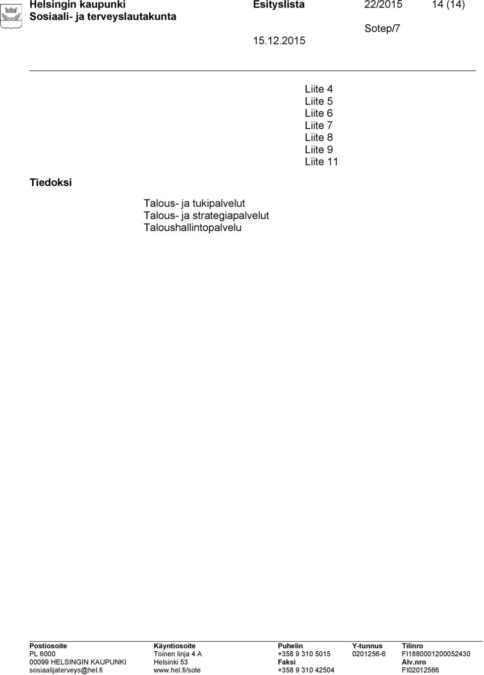 strategiapalvelut Taloushallintopalvelu Liite