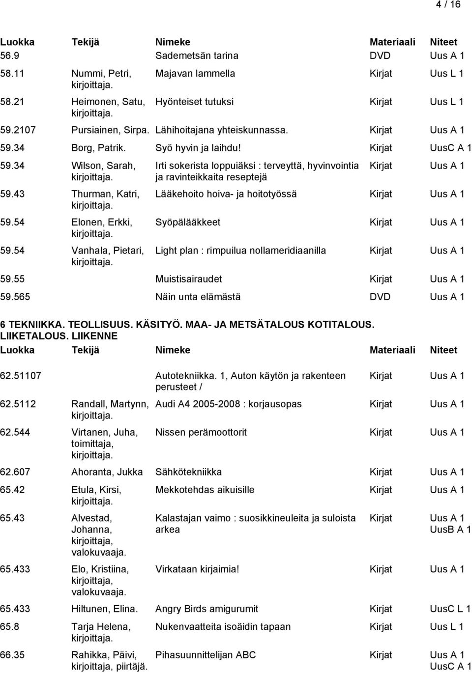 54 Vanhala, Pietari, Irti sokerista loppuiäksi : terveyttä, hyvinvointia ja ravinteikkaita reseptejä Lääkehoito hoiva- ja hoitotyössä Syöpälääkkeet Light plan : rimpuilua nollameridiaanilla 59.