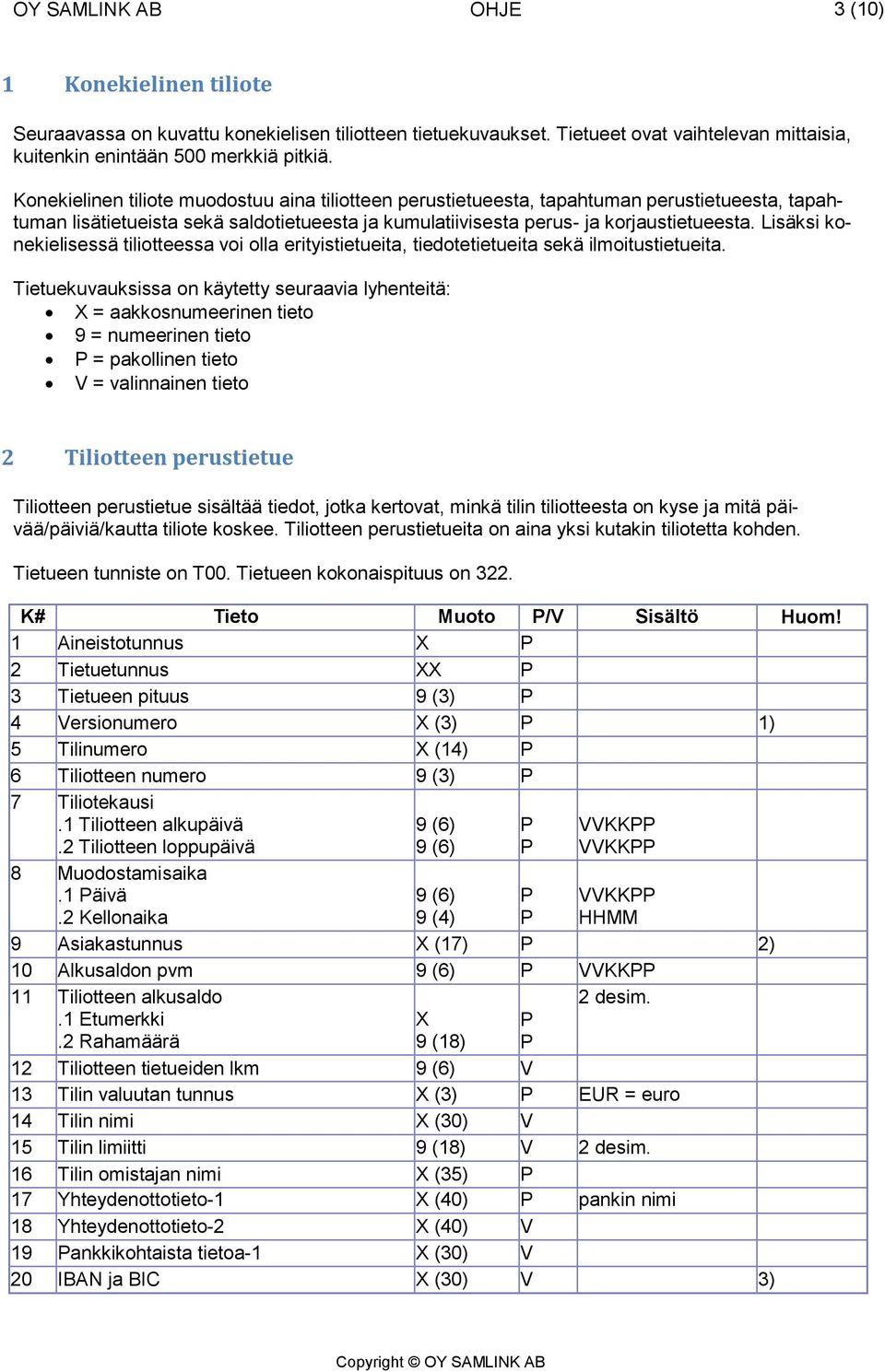 Lisäksi konekielisessä tiliotteessa voi olla erityistietueita, tiedotetietueita sekä ilmoitustietueita.