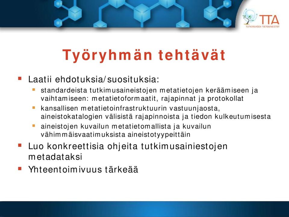 aineistokatalogien välisistä rajapinnoista ja tiedon kulkeutumisesta aineistojen kuvailun metatietomallista ja