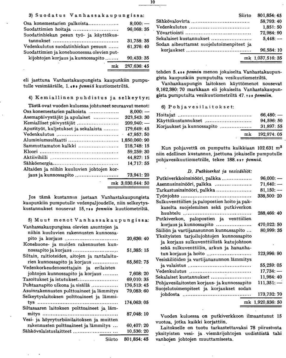 .. 90,433: 35 eli jaettuna Vanhastakaupungista kaupunkiin pumputulle vesimääräle, l., g penniä kuutiometriltä.